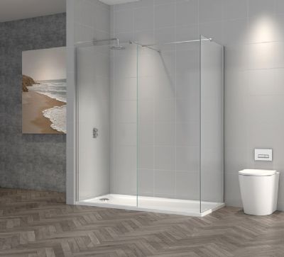 TAILORED T18 1100mm CHROME WETROOM PANEL, 7022 TAILORED T18 1100mm CHROME WETROOM PANEL, 7022